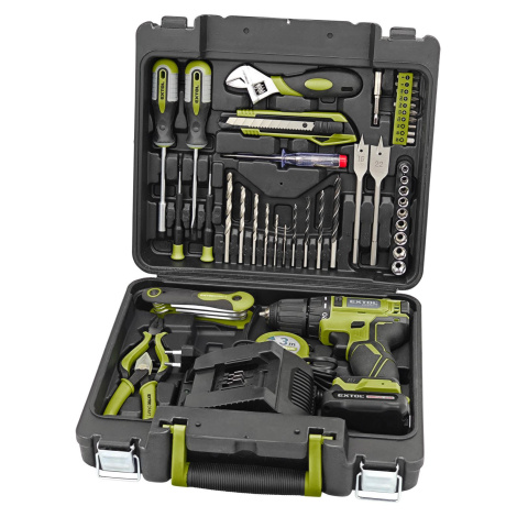 EXTOL CRAFT vrtací šroubovák aku, BRUSHLESS, 12V Li-ion s nářadím, sada 46ks, 422801 Extol Premium