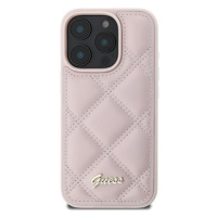 Guess PU Leather Quilted Zadní Kryt pro iPhone 16 Pro Pink