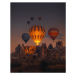 Fotografie Hot Air balloons flying over rock, serts, 30 × 40 cm