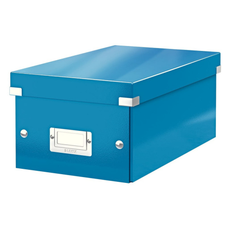 Modrá úložná krabice s víkem Leitz DVD Disc, délka 35 cm