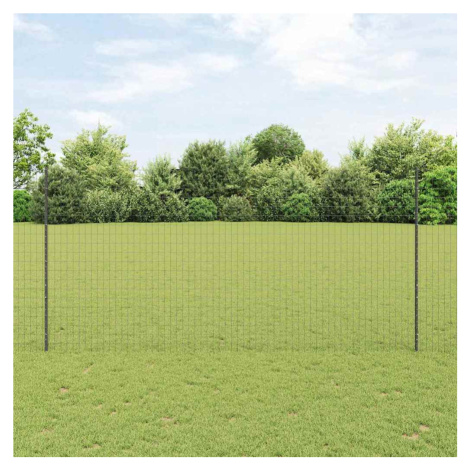vidaXL Plot s sloupkem Šedá 1,6 x 10 m Ocel a PVC