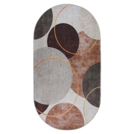 Pratelný koberec v krémovo-hnědé barvě 120x180 cm Oval – Vitaus