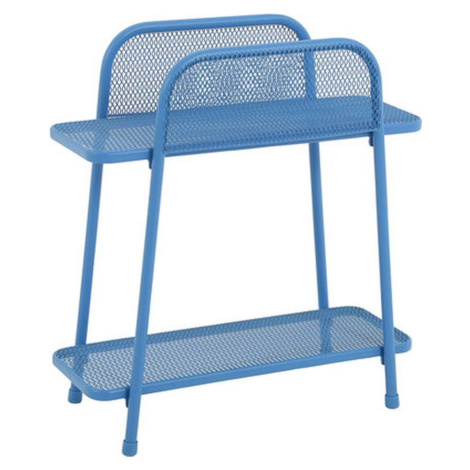 Modrý kovový odkládací stolek na balkon ADDU MWH, výška 70 cm Garden Pleasure