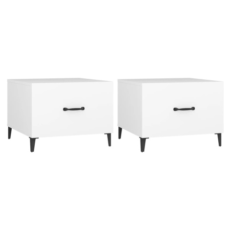 vidaXL Konferenční stolky s kovovými nohami 2 ks bílé 50 x 50 x 40 cm