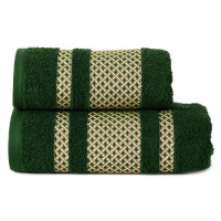 Bavlněný froté ručník s bordurou LIONEL 50x90 cm, zelená/zlatá, 450 gr Mybesthome
