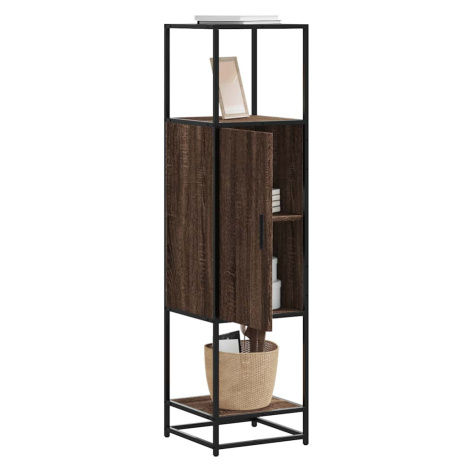 vidaXL Skříň highboard hnědý dub 35,5x35x139 cm kompozit a kov