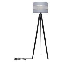 Stojací lampa HELEN 1xE27/60W/230V šedá/chrom/borovice