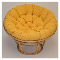 Papasan DIAS — ratan, látka, ⌀115 cm, medová / více barev Žlutý melír