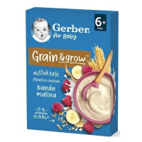 GERBER Mléčná kaše pšenično-ovesná malina banán 200 g 6m+