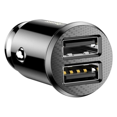 Nabíječka do auta Baseus Grain Car Charger 2x USB 5V 3.1A - black (6953156276512)