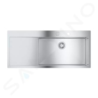 Grohe 31582SD1 - Dřez K1000 s automatickým odtokem, 116x52 cm, kartáčovaná nerez