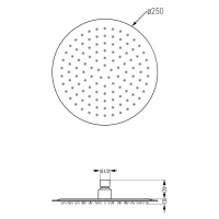 MEXEN Slim déšt 25 cm chrom 79225-00