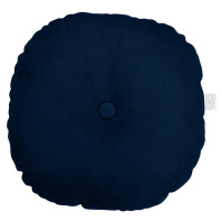 Cotton & Sweets Kulatý polštář s knoflíkem tmavě modrý 40 cm