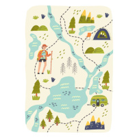 Ilustrace Map creator forest hiking camping, Anna Drozdova, 30 × 40 cm