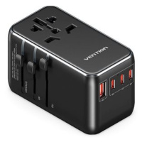 Vention 4-Port USB (C + C + C + A) GaN Universal Travel Adapter (100W/100W/20W/18W) Black