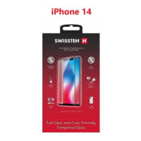 Tvrzené sklo Swissten Full Glue, Color Frame, Case Friendly pro Apple iPhone 14, černá