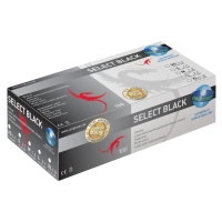 Rukavice latexové UNIGLOVES Select Black 300, 100 ks, černé, nepudrované - POŠKOZENÝ OBAL Rozměr