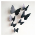 Samolepicí 3D motýlci s magnetem černá, 12 ks