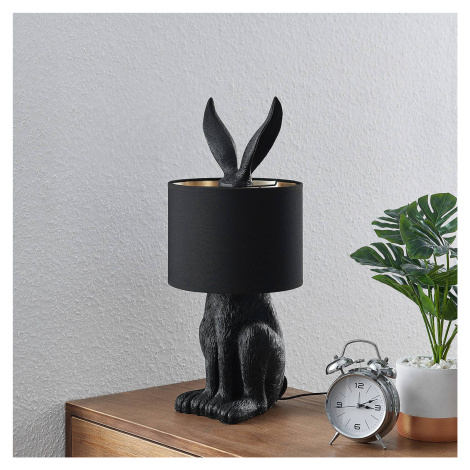 Lindby Lindby Lorentina látková stolní lampa zajíc černá