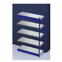 hofe Stabilní zásuvný regál, jednostranný, výška regálu 2000 mm, modrý / pozinkovaný, šířka poli