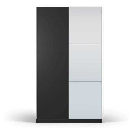 Černá šatní skříň se zrcadlem a s posuvnými dveřmi 122x215 cm Lisburn - Cosmopolitan Design