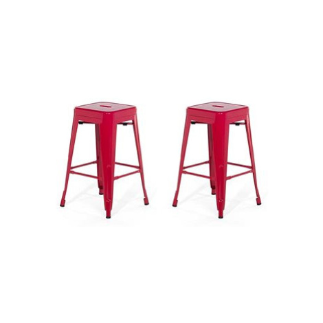 Sada 2 barové stoličky 60 cm červené CABRILLO, 96345 BELIANI