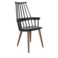 Kartell - Židle Comback Wooden Legs, černá/dub