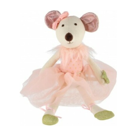Myška baletka sedící látka 20cm růžová Teddies