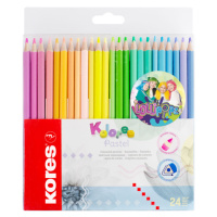 Kores Trojhranné pastelky Kolores Pastel LOLLIPOPZ 3 mm - 24 barev