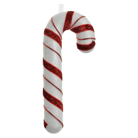 Vánoční závěsná ozdoba červeno-bílá cukrová hůlka Candy Cane – 20 cm Clayre & Eef