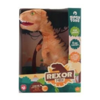 Plyš T-Rex zvukový 38 cm hnědý