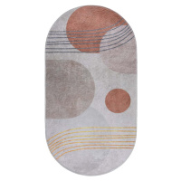 Pratelný koberec v oranžovo-krémové barvě 80x120 cm Oval – Vitaus