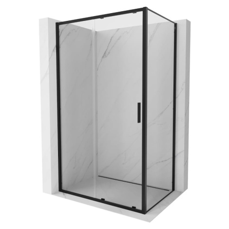 MEXEN/S Exo sprchový kout, posuvné dveře 130 x 75, transparent, černá 8151-130-075-70-00