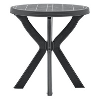 Bistro stolek antracitový O 70 cm plast