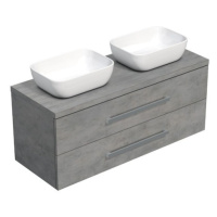 Koupelnová skříňka pod umyvadlo s deskou SAT Cube Way 120x47,5x46 cm beton mat CUBE461203BESAT45