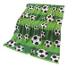 Excellent Mikroplyšová hřejivá deka, zelená, 150 × 200 cm, fotbalové míče