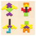 4L Dřevěné puzzle - Barevné tvary