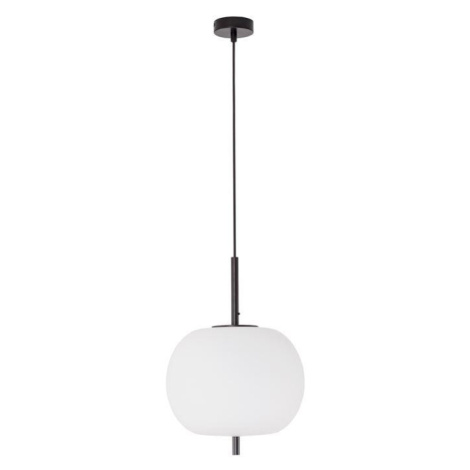 Nova Luce Závěsné svítidlo LATO černý kov a opálové sklo E27 1x12W