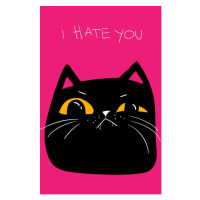 Ilustrace i hate you lettering. Sad grumpy, Marianna Pashchuk, 26.7 × 40 cm