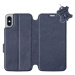 Flip pouzdro na mobil Apple iPhone X - Modré - kožené - Blue Leather