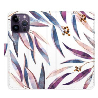 iSaprio flip pouzdro Ornamental Leaves pro iPhone 14 Pro Max