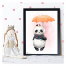 Tabulka do dětského pokoje - Panda s deštníkem