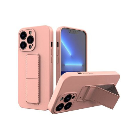 Kickstand silikonový kryt na iPhone 13 mini, růžový