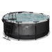 Bazén s krytem a pískovou filtrací Black Leather pool Exit Toys kulatý kovová konstrukce 360*122