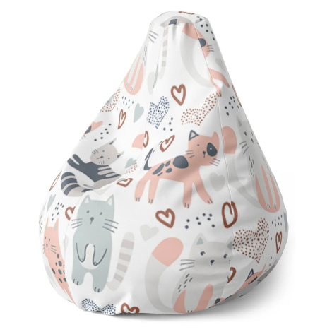 Sedací vak Pear Malované kočičky - 140 x 100 x 25 cm