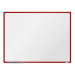 boardOK Bílá magnetická tabule s keramickým povrchem 120 × 90 cm, červený rám