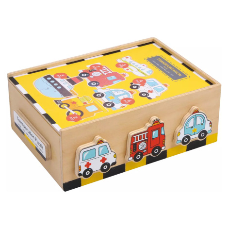 Small Foot Dřevěné hračky puzzle Box vozidla Legler