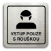 Accept Piktogram "vstup pouze s rouškou III" (80 × 80 mm) (stříbrná tabulka - černý tisk)