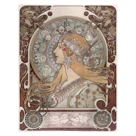 Obrazová reprodukce Zodiac, Mucha, Alphonse Marie, 30 × 40 cm