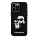 Karl Lagerfeld 3D Rubber Karl and Choupette Zadní Kryt pro iPhone 13 Pro Max Black